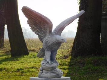 Set of 2 Eagles on Pedestal - 130 cm - Stone