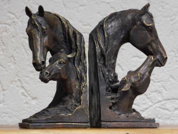 Set Bookends Horse - Mare with Foal - Bronze-look