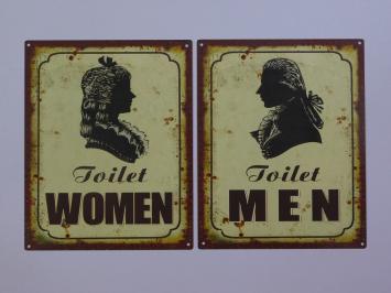 Set Toilet Deurborden - Men & Women - Metaal - Oldlook