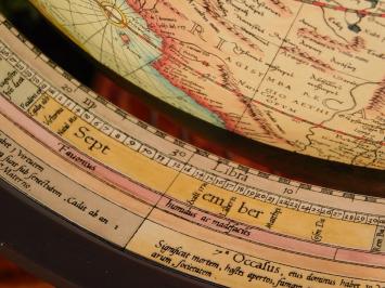 Unique Vintage Globe in Wooden Holder - 52 cm High | With Compass & Months