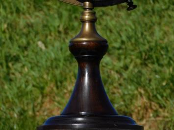 Vintage Globe on Round Base - 60 cm - Wood & Brass