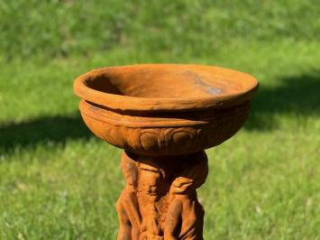 Statue and garden vase ‘Three Women’ with bowl - 85 cm - all stone - oxide