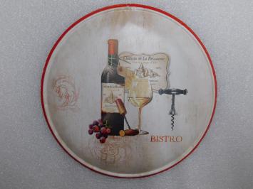 Vintage Wandteller Bistro - 35 cm - Metall