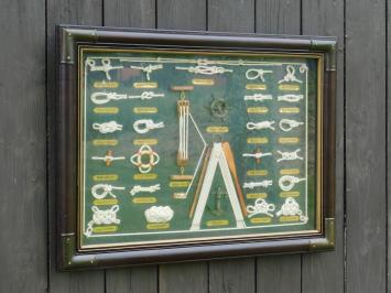 Frame met Scheepsknopen - Wandvitrine - Vintage