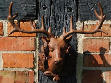 Wandornament Hertenkop - Bruin - Gietijzer